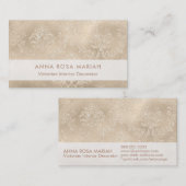 *~*のエレガントなアイボリーのヴィンテージのビクトリアンな花のダマスク織 名刺 (正面/裏面)