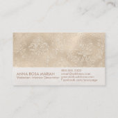 *~*のエレガントなアイボリーのヴィンテージのビクトリアンな花のダマスク織 名刺 (裏面)