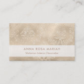 *~*のエレガントなアイボリーのヴィンテージのビクトリアンな花のダマスク織 名刺 (正面)