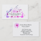 *~*のエレガントな花の水彩画のシックでフェミニンなモダン 名刺 (正面/裏面)