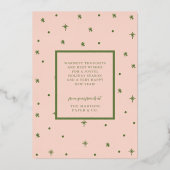 のエレガントぶら下がったクリスマスオーナメント・ビジネス・ロゴ 箔シーズンカード (裏面)