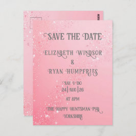 のエレガントグリーンスパークル結婚デザイン ポストカード