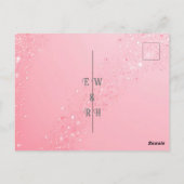 のエレガントグリーンスパークル結婚デザイン ポストカード (裏面)