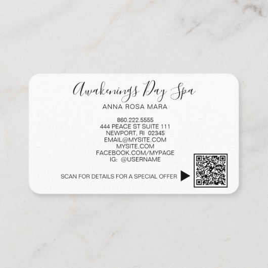 *~*のエレガントバラQRロ絵画ゴフローラフラワー 名刺 (裏面)