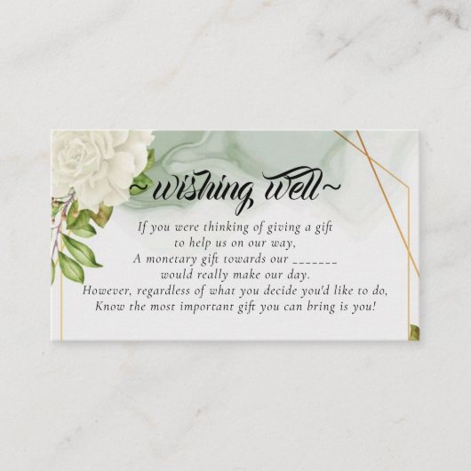 のエレガントフローラを望む白結婚色 エンクロージャーカード (正面)