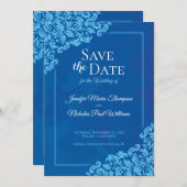 のエレガントフローラクラシックオーナメントを使用した結婚 招待状 (正面/裏面)