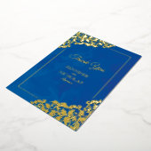 のエレガントフローラクラシックオーナメントを使用した結婚 箔招待状 (回転した状態)