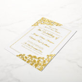 のエレガントフローラクラシックオーナメントを使用した結婚 箔招待状 (回転した状態)