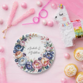 のエレガントフローラ結婚リース ペーパープレート (パーティー)