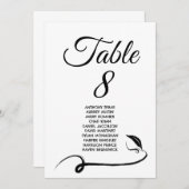 のエレガントミニマル表結婚座席表カード 招待状 (正面/裏面)