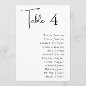 のエレガントモダン表結婚座席表カード 招待状 (裏面)