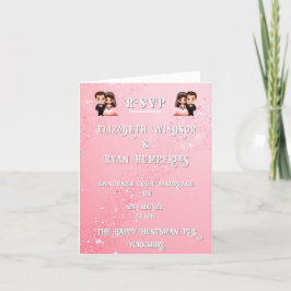 のエレガントライトピンクスパークル結婚デザイン 案内状