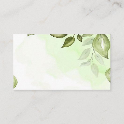 のエレガント健康を願う緑結婚色 エンクロージャーカード (裏面)