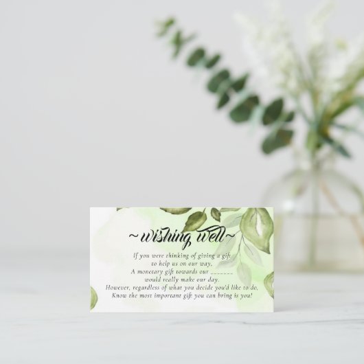 のエレガント健康を願う緑結婚色 エンクロージャーカード (スタンド正面)