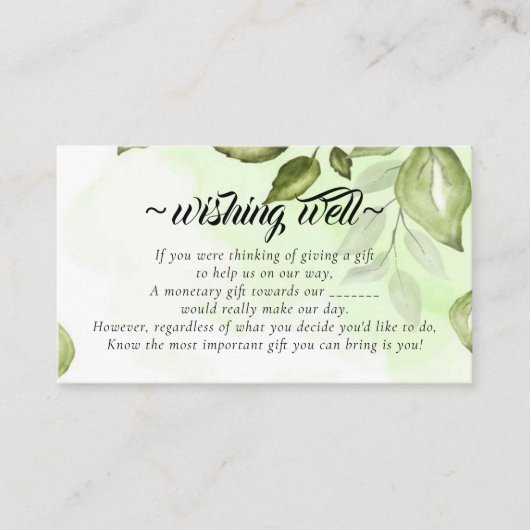 のエレガント健康を願う緑結婚色 エンクロージャーカード (正面)