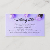 のエレガント幸福を祈る紫の結婚スミレ エンクロージャーカード (正面)