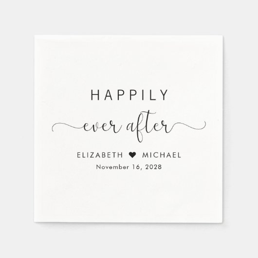 のエレガント後ずっと楽し結婚く スタンダードカクテルナプキン (正面)