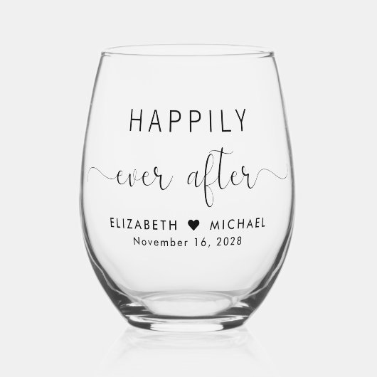 のエレガント後ずっと楽し結婚く ステムなしワイングラス (正面)