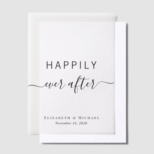 のエレガント後ずっと楽し結婚く ベラム紙招待状 (オフセット)