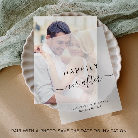 のエレガント後ずっと楽し結婚く ベラム紙招待状