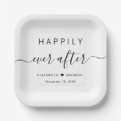 のエレガント後ずっと楽し結婚く ペーパープレート (正面)