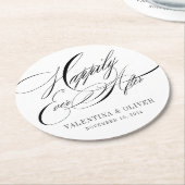 のエレガント後ずっと楽し結婚く ラウンドペーパーコースター (アングル)