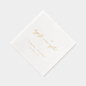 のエレガント後ミニマルの幸せな結婚ハート 箔ナプキン (右)