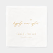 のエレガント後ミニマルの幸せな結婚ハート 箔ナプキン (正面)