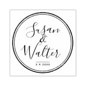 のエレガント日付でカップルの名前を結婚スクリプト ラバースタンプ (インプリント)