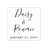 のエレガント日付でカップルの名前を結婚スクリプト ラバースタンプ (インプリント)