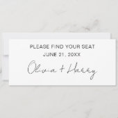 のエレガント結婚モダンテーブル席用ヘッダーカード 招待状 (正面)