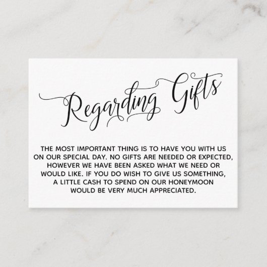 のエレガント贈り物に関す結婚る脚本 エンクロージャーカード (正面)