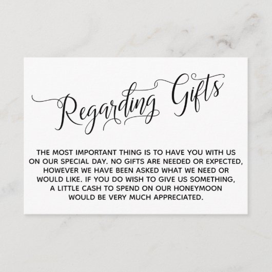のエレガント贈り物に関す結婚る脚本 エンクロージャーカード (正面)