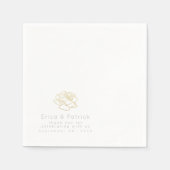 のエレメ結婚ントプリントされた白 スタンダードカクテルナプキン (正面)