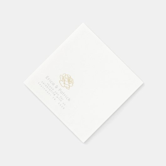 のエレメ結婚ントプリントされた白 スタンダードカクテルナプキン (角)