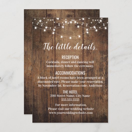 のエンク素朴結婚ロージャカード 招待状 (正面/裏面)