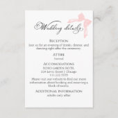 のエンク結婚ロージャカード |ボウ詳細RSVP QRコード エンクロージャーカード (正面)
