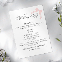 のエンク結婚ロージャカード |ボウ詳細RSVP QRコード エンクロージャーカード