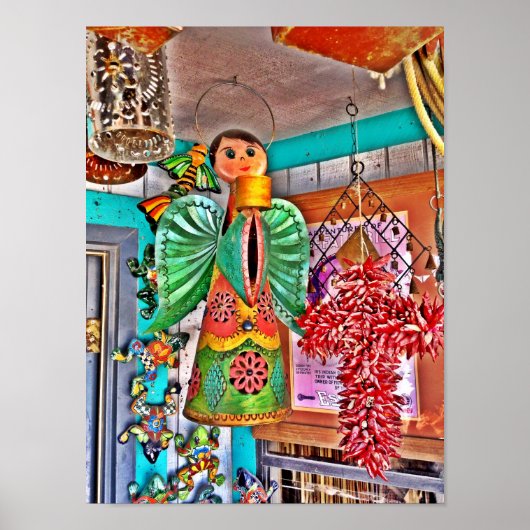 のエンジェルぶら下がったメタルアートチリペッパーズ色彩の鮮やかフロッグ ポスター (正面)