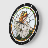のエンジェル祈ズ・ガーデンのステンドグラスフローラ壁 ラージ壁時計 (傾斜)