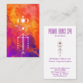 *~*のオレンジ紫色の霊気の種族の第一のアステカなシャーマン 名刺 (正面/裏面)