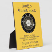 のオーディ結婚オゲストブックブラックロータリーダイヤルマスタード フォトプラーク (側面)