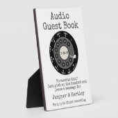 のオーディ結婚オ・ゲストブックブラック・ロータリー・ダイヤル・サイン フォトプラーク (側面)