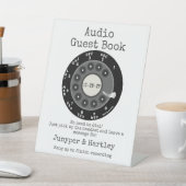 のオーディ結婚オ・ゲストブックブラック・ロータリー・ダイヤル・サイン 台座サイン (インサイチュ)