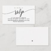 のオ結婚ンライン返信モダン、Black Cligraphy エンクロージャーカード (正面/裏面)