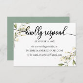 のオ結婚ンラインRSVPクリームホワイトフローラ 出欠カード (正面/裏面)