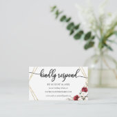 のオ結婚ンラインRSVPブルゴーニュフローラ幾何学模様 エンクロージャーカード (スタンド正面)