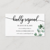 のオ結婚ンラインRSVP Greenery書道 エンクロージャーカード (正面)