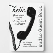 のオ結婚ーディオゲストブックブラックフォンレシーバーサイン フォトプラーク (正面)