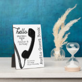 のオ結婚ーディオゲストブックブラックフォンレシーバーサイン フォトプラーク (側面)